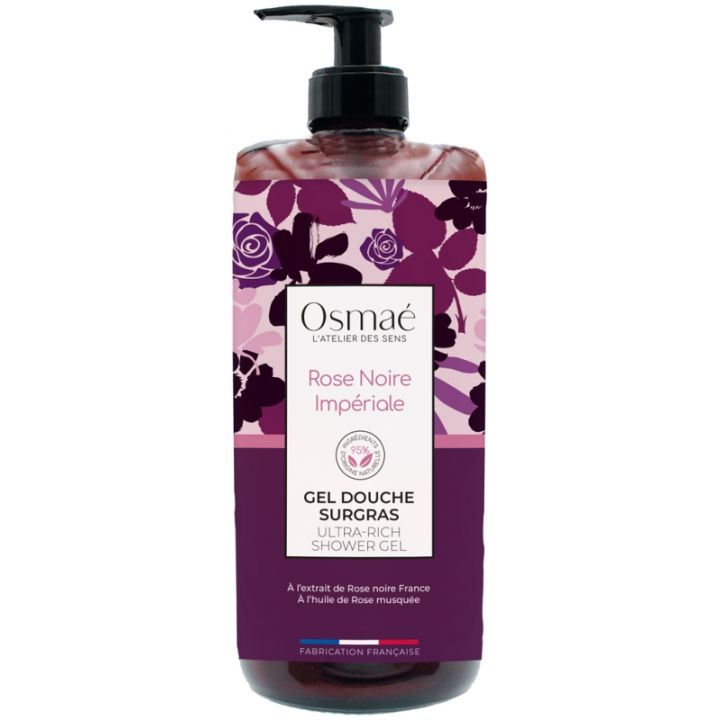 Gel douche surgras Rose noire imp&eacute;riale Osma&eacute; - flacon-pompe de 1L