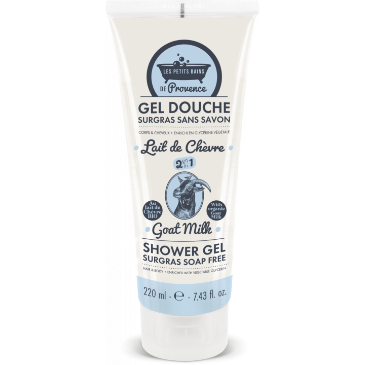 Gel douche surgras au lait de ch&egrave;vre Les petits bains de Provence - tube de 220ml