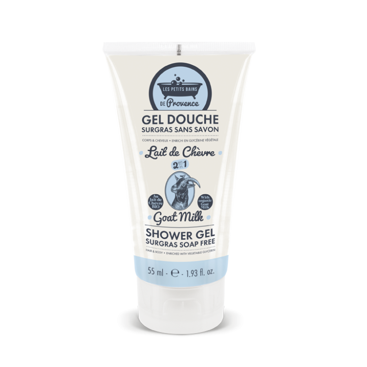 Gel douche surgras au lait de ch&egrave;vre Les petits bains de Provence - tube de 55ml