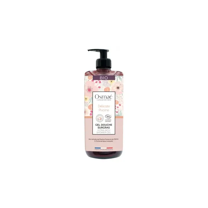 Gel douche surgras d&eacute;licate pivoine Osma&eacute; - flacon-pompe de 1L