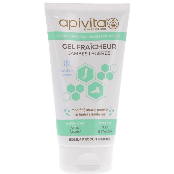 Gel fra&icirc;cheur jambes l&eacute;g&egrave;res Apivita - Tube de 150 ml