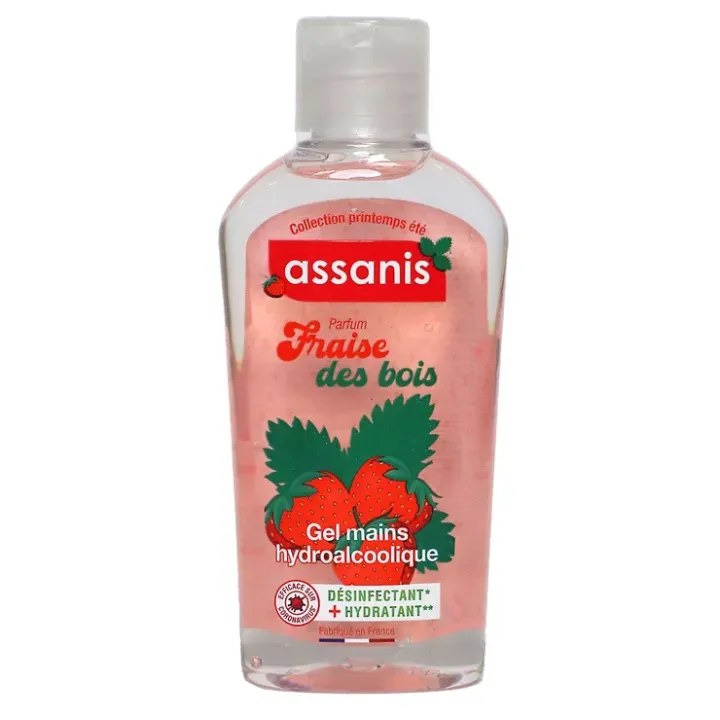 Gel hydroalcoolique Fraise des bois Assanis - flacon de 80ml