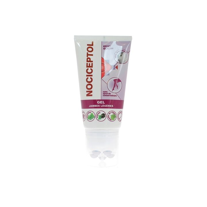 Gel jambes l&eacute;g&egrave;res Nociceptol - tube avec t&ecirc;te massante de 150ml