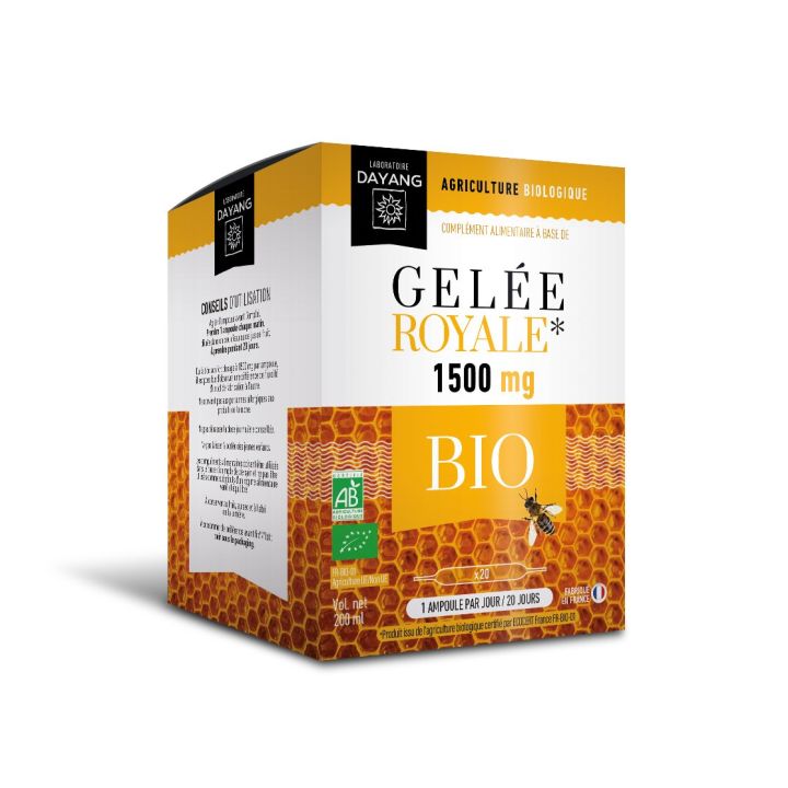 Gel&eacute;e royale 1500 mg Bio Dayang - bo&icirc;te de 20 ampoules