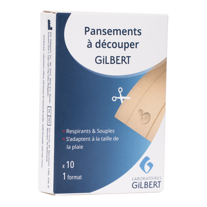Pansements &agrave; d&eacute;couper Gilbert - bo&icirc;te de 10 pansements &agrave; d&eacute;couper