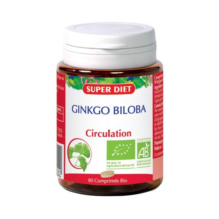 Ginkgo biloba Bio Super Diet - boite de 80 comprim&eacute;s