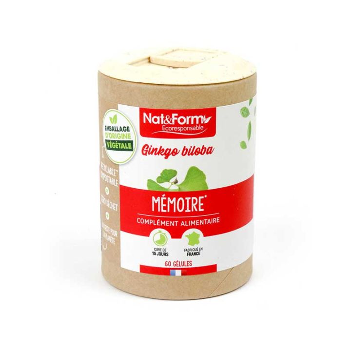 Ginkgo biloba m&eacute;moire Nat&Form - boite de 60 g&eacute;lules