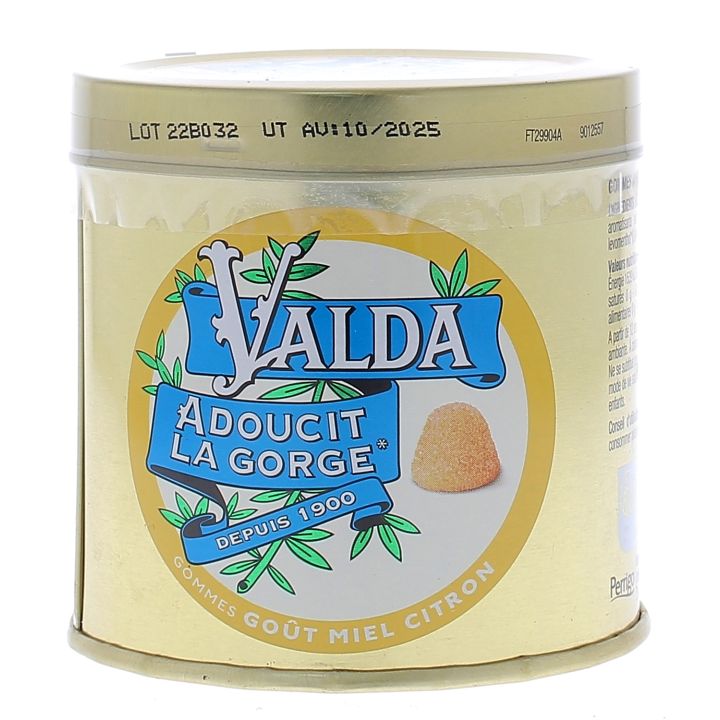 Valda gommes go&ucirc;t miel citron - pot de 140g