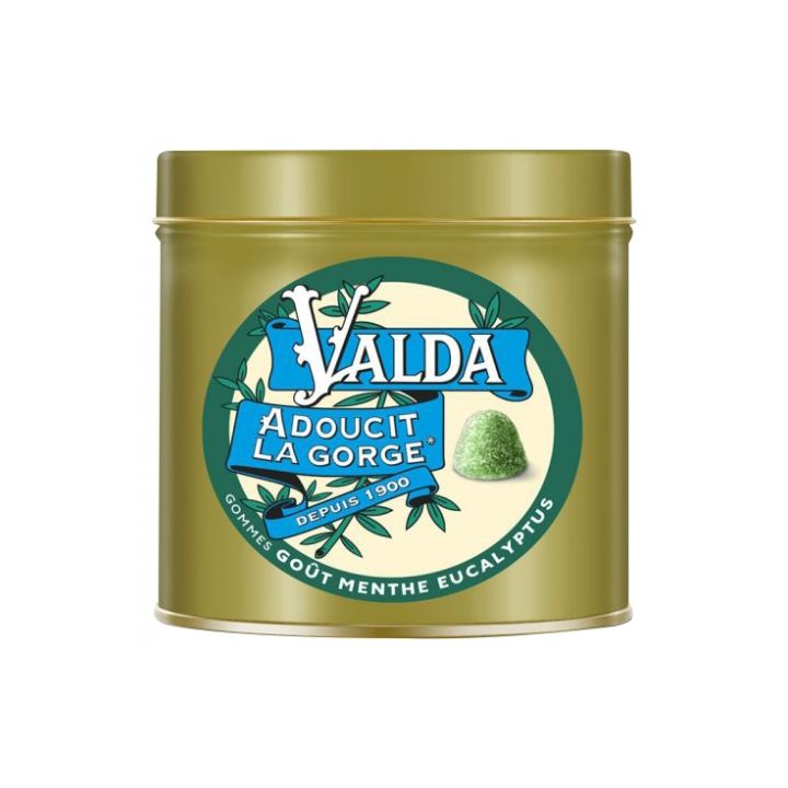 Gommes go&ucirc;t menthe eucalyptus Valda - pot de 140 g