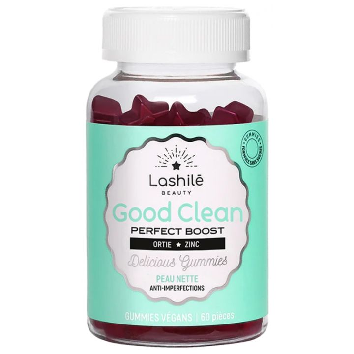 Good Clean perfect boost peau nette Lashil&eacute; Beauty - bo&icirc;te de 60 gummies v&eacute;gans