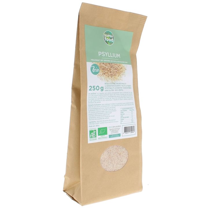 Gra&icirc;nes de psyllium blond bio supra food Exopharm - sachet de 250 g