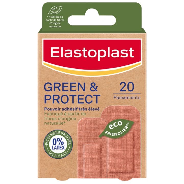 Green & protect Pansements Elastoplast - bo&icirc;te de 20 pansements