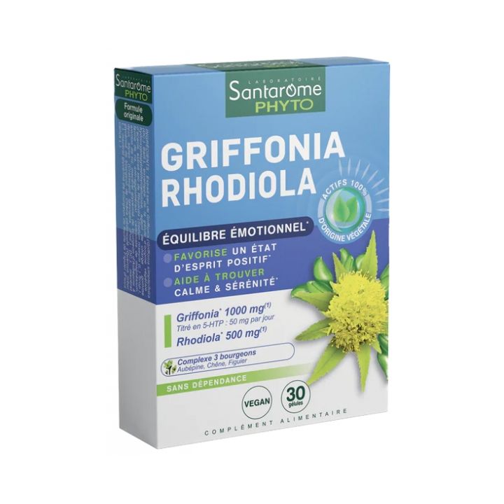 Griffonia Rhodiola Santarome - bo&icirc;te de 30 g&eacute;lules