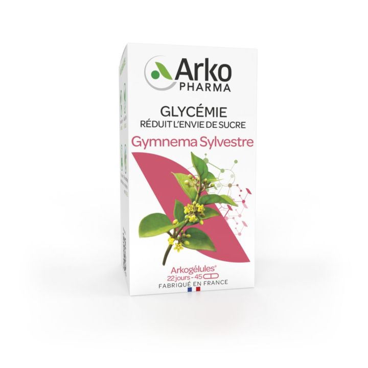 Gymnema Sylvestre Glyc&eacute;mie r&eacute;duit l'envie de sucre Arkopharma - bo&icirc;te de 45 g&eacute;lules