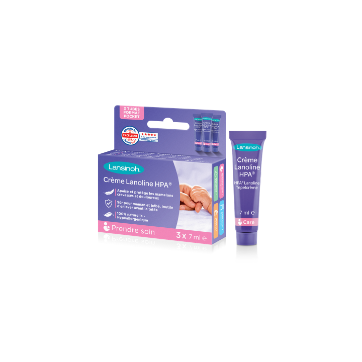 HPA Lanoline cr&egrave;me Lansinoh - bo&icirc;te de 3 tubes de 7ml