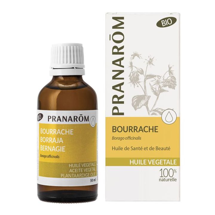 Huile v&eacute;g&eacute;tale BIO de bourrache Pranar&ocirc;m - flacon de 50 ml