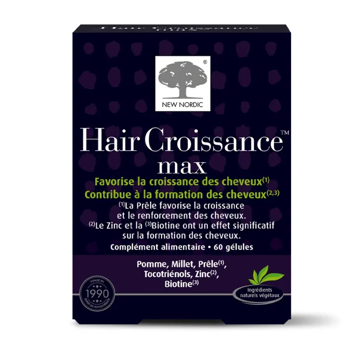 Hair Croissance max New Nordic - bo&icirc;te de 60 g&eacute;lules