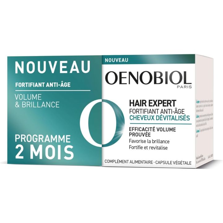 Hair Expert Fortifiant anti-&acirc;ge Oenobiol - lot de 2 bo&icirc;tes de 30 capsules