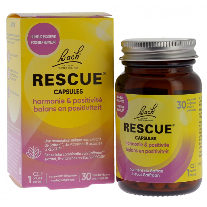 Harmonie et positivit&eacute; Rescue - pot de 30 capsules