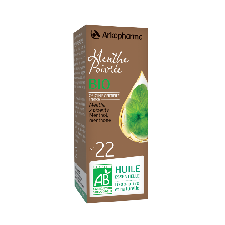 Huile essentielle Menthe Poivr&eacute;e bio n&deg;22 Arkopharma - flacon de 10 ml