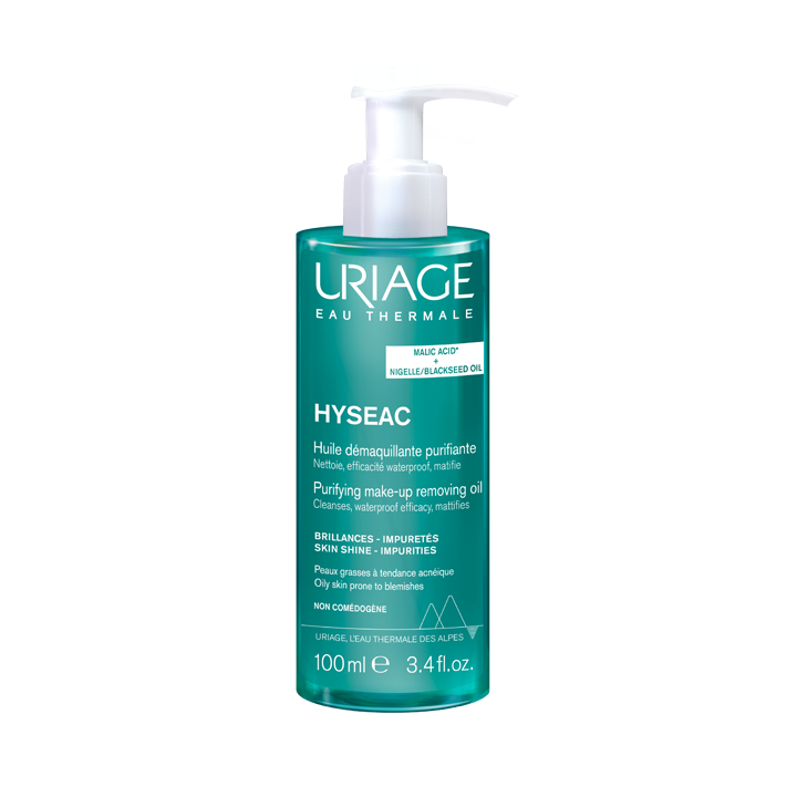 Hys&eacute;ac Huile d&eacute;maquillante purifiante peaux grasses &agrave; tendance acn&eacute;ique Uriage - flacon-pompe de 100 ml