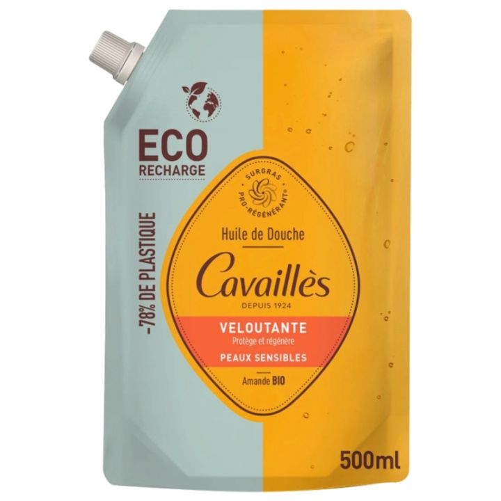 Huile bain et douche veloutante Rog&eacute; Cavaill&egrave;s - &eacute;co-recharge de 500ml