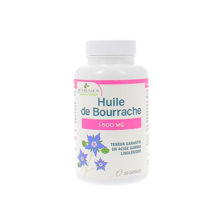 Huile de Bourrache Capital Jeunesse Les 3 Ch&ecirc;nes - bo&icirc;te de 150 capsules