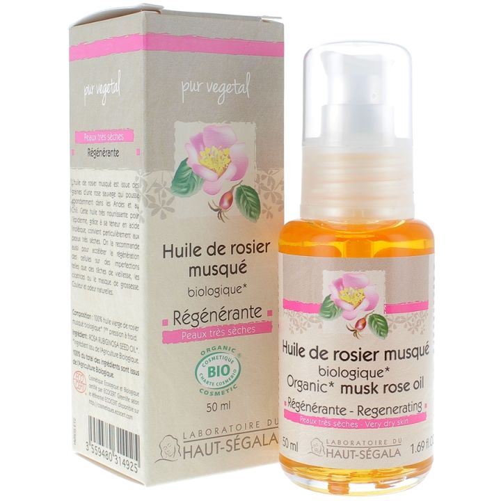 Huile de rosier musqu&eacute; bio r&eacute;g&eacute;n&eacute;rante Laboratoire Haut-S&eacute;gala - flacon de 50 ml
