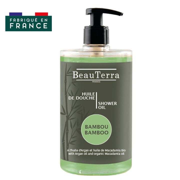 Huile de douche Bambou BeauTerra - 1 flacon &agrave; pompe de 750 ml