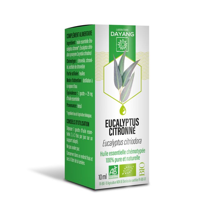 Huile essentielle Eucalyptus citronn&eacute; bio Dayang - flacon de 10ml