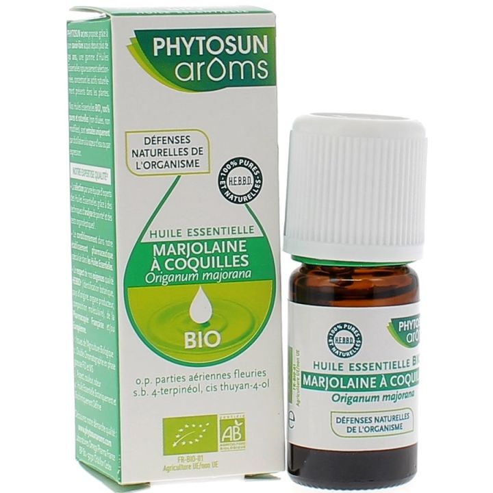 Huile essentielle Marjolaine &agrave; coquilles BIO Phytosun Ar&ocirc;ms - Flacon de 5 ml