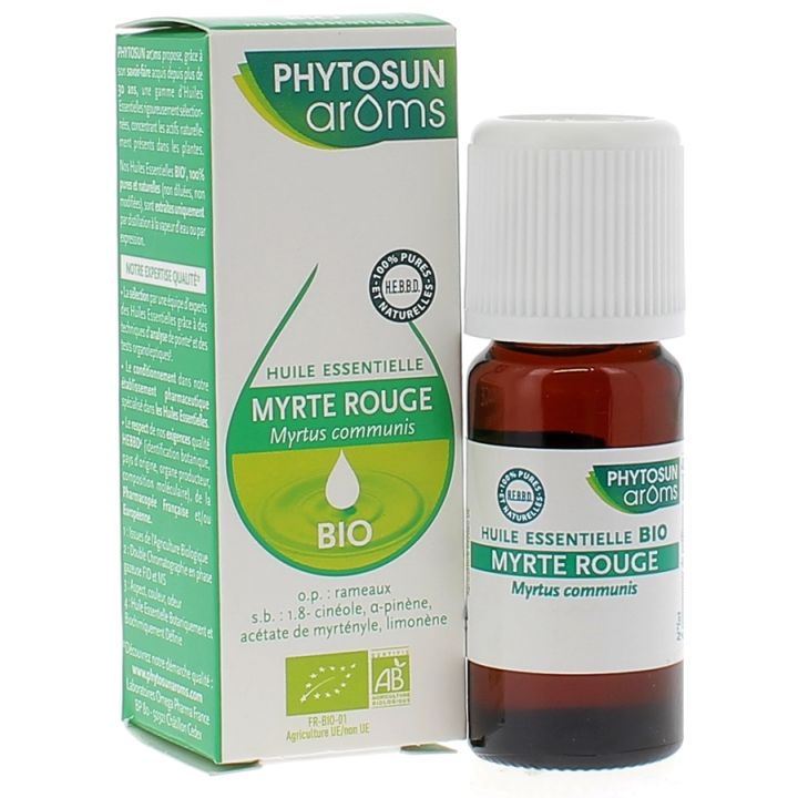 Huile essentielle Myrte rouge BIO Phytosun Ar&ocirc;ms - Flacon de 10 ml