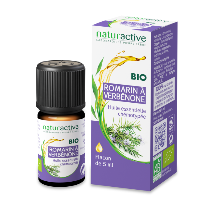 Huile essentielle Romarin &agrave; verb&eacute;none Naturactive - flacon de 5 ml