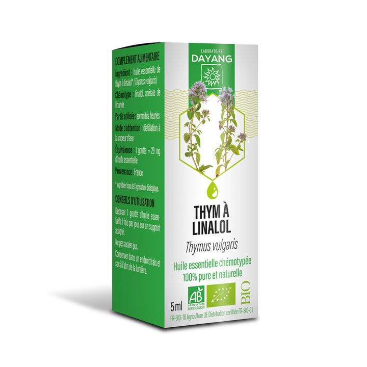 Huile essentielle Thym &agrave; linalol Bio Dayang - flacon de 5ml