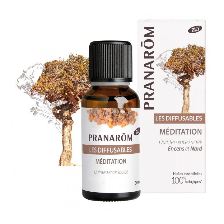 Huile essentielle &agrave; diffuser m&eacute;ditation bio Pranarom - flacon de 30 ml
