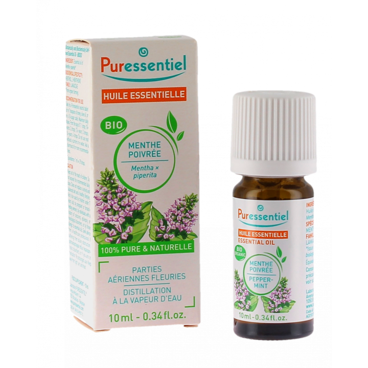 Huile essentielle bio Menthe poivr&eacute;e Puressentiel - flacon de 10 ml