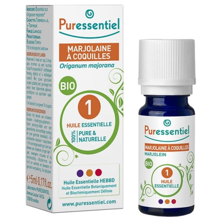 Huile essentielle bio marjolaine &agrave; coquilles Puressentiel - flacon de 5 ml