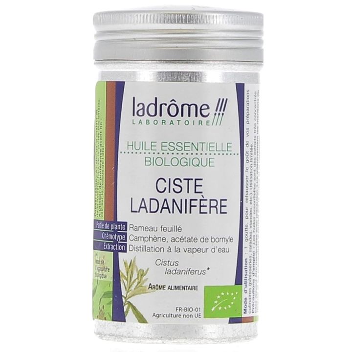 Huile essentielle ciste ladanif&egrave;re Bio Ladr&ocirc;me - Flacon de 10 ml