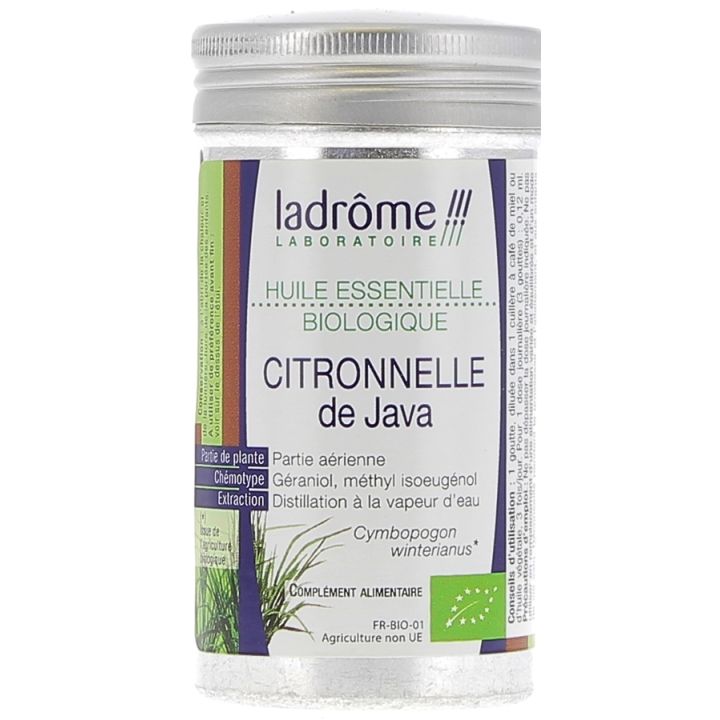 Huile essentielle citronnelle de Java Bio Ladr&ocirc;me - flacon de 10 ml