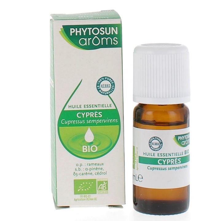 Huile essentielle de Cypr&egrave;s bio Phytosun Ar&ocirc;ms - flacon de 10ml