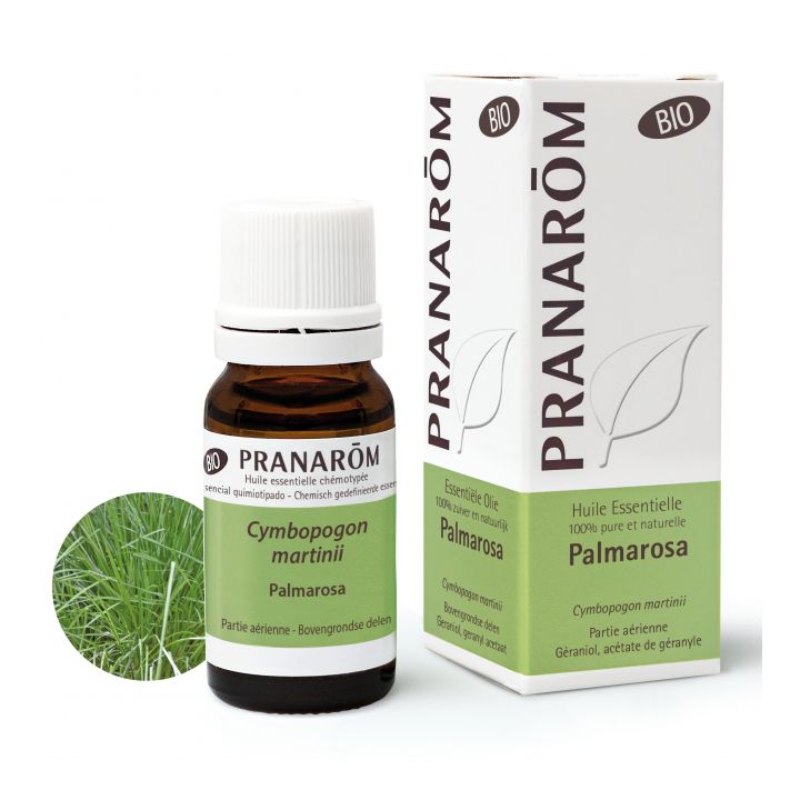 Huile essentielle de Palmarosa bio Pranar&ocirc;m - flacon de 10 ml
