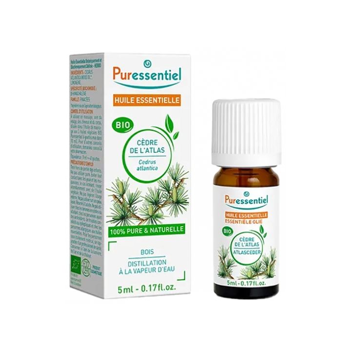 Huile essentielle de c&egrave;dre de l'atlas bio Puressentiel - flacon de 5 ml