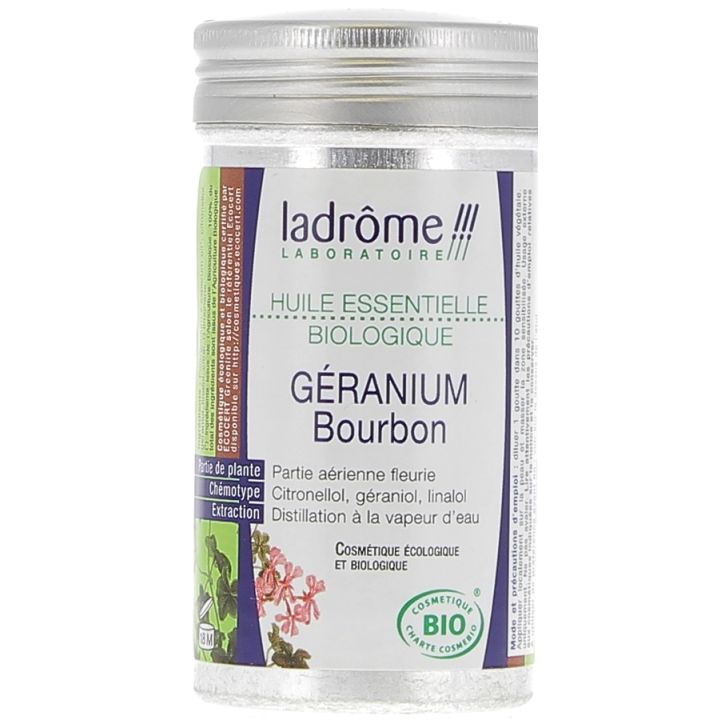 Huile essentielle g&eacute;ranium bourbon Bio Ladr&ocirc;me - Flacon de 10 ml