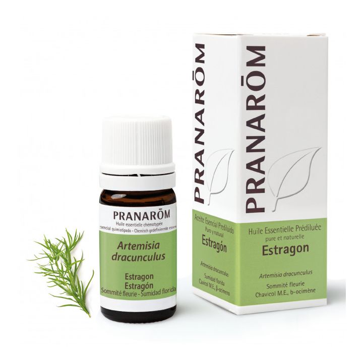 Huile esssentielle pr&eacute;dilu&eacute;e estragon (Artemisia dracunculus) Pranar&ocirc;m - flacon de 5 ml