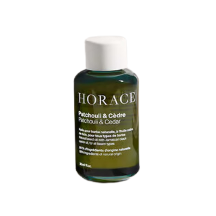 Huile pour barbe patchouli et c&egrave;dre Horace - flacon de 30ml