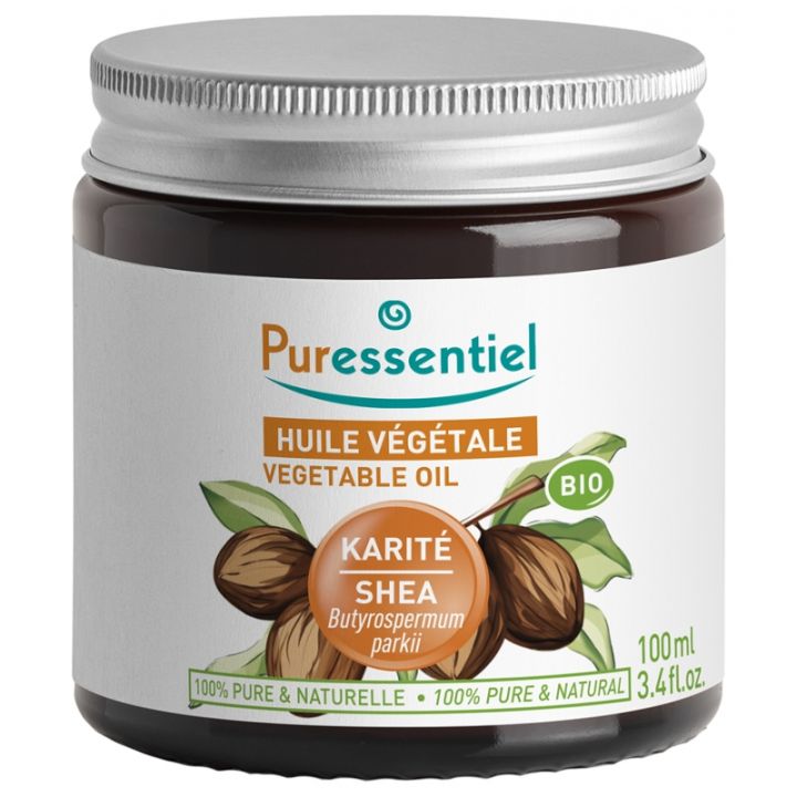 Huile v&eacute;g&eacute;tale de Karit&eacute; (Butyrospermum parkii) bio Puressentiel - pot de 100 ml