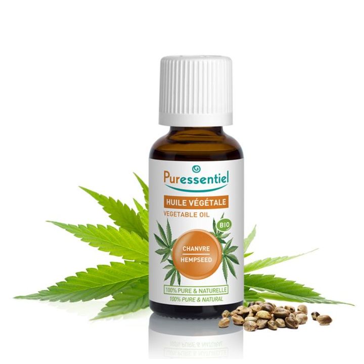 Huile v&eacute;g&eacute;tale de chanvre bio Puressentiel - flacon de 50 ml