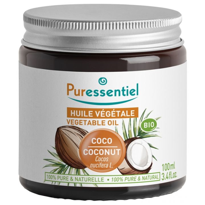 Huile v&eacute;g&eacute;tale de coco bio Puressentiel - pot de 100 ml