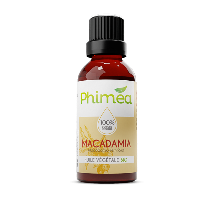Huile v&eacute;g&eacute;tale de macadamia bio Phimea - flacon de 50 ml