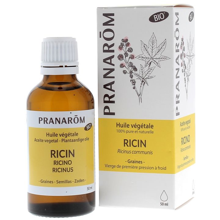 Huile v&eacute;g&eacute;tale de ricin bio Pranar&ocirc;m - flacon de 50 ml
